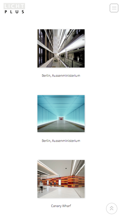Website LichtPlus auf einem Smartphone