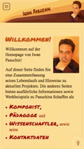 Website Iwan Pasuchin auf einem Smartphone