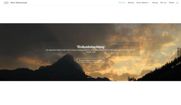 Slider mit wechselnden Fotos und Texten auf der Startseite